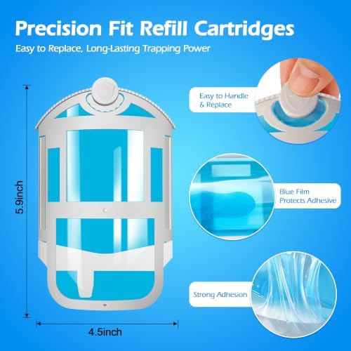 8 Pack Refill Cartridges Kit Compatible with Flying Insect Trap Refill Plug-in Light, Replacement 100% Fit