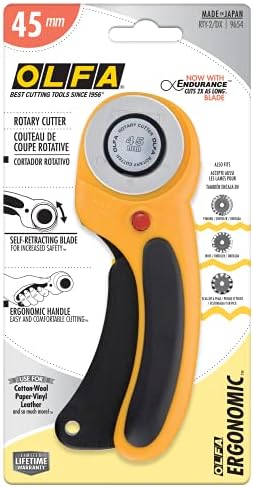 OLFA 45mm Ergonomic Squeeze-Handle Rotary Cutter (RTY-2/DX) - Auto-Retract