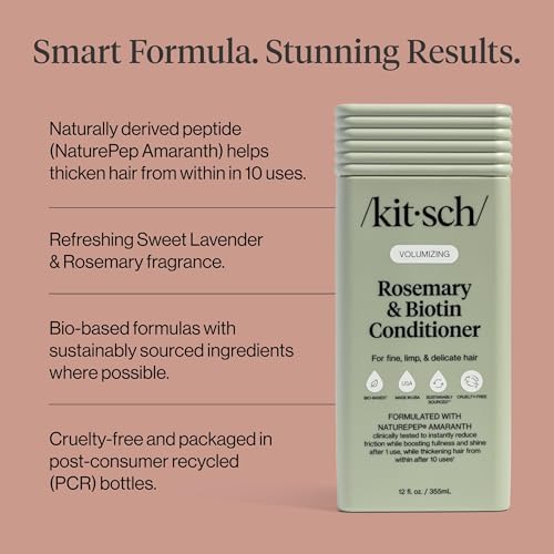Kitsch Rosemary & Biotin Conditioner for Hair Growth – Made in USA, 12.3 oz