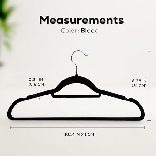 Utopia Home Velvet Hangers 100 Pack – Premium Hangers with Tie Bar - Black