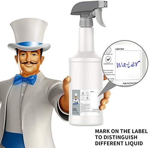 MR.SIGA 24 oz Empty Plastic Spray Bottles for Cleaning Solutions, 3 Pack