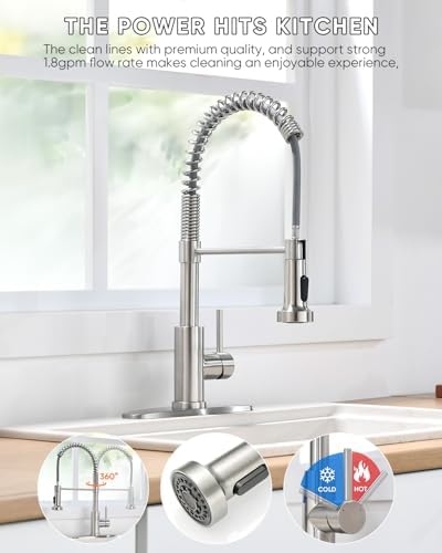 Kitchen Faucet with Pull Down Sprayer Brushed Nickel
