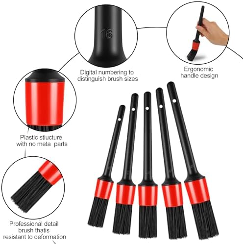 REGUICORP 13PCS Car Detailing Brush Set, Car Detailing Brush Kit, Ultra No Soft Scratch Detailing Brush, Car Cleaning Brushes for Interior or Exterior - Professional Dusting Cleaning Supplies