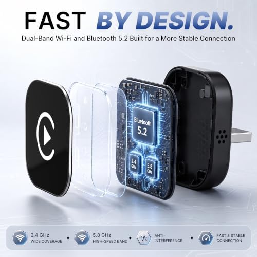 2-in1 Wireless CarPlay Adapter for Apple CarPlay & Android Auto