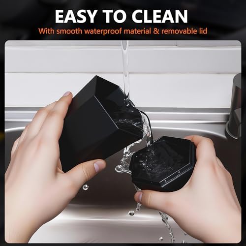 Car Trash Can with Lid, Leakproof, 30 Trash Bags, Black, 2 Pack