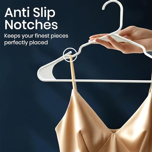 Utopia Home Plastic Hangers 50 Pack – Space Saving Clothes Hanger White