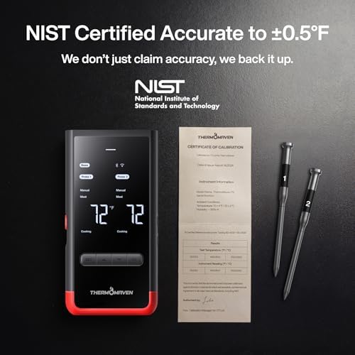ThermoMaven WiFi Wireless Meat Thermometer, 2 Probes, Smart Base, 6 Sensors