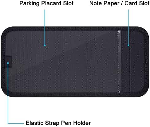 Handicap Placard Holder for Auto, Car Sun Visor Disabled Parking Tag, Black
