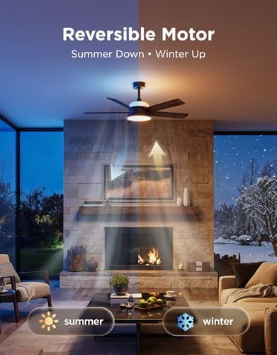 Govee Ceiling Fans with Lights and Remote, RGBIC Smart 52'' flush mount