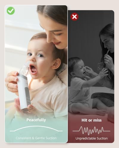 GROWNSY Baby Nasal Aspirator, Electric Nose Sucker, Powerful Suction,Grey