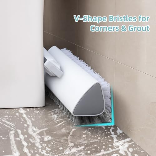 MOPALL Shower Bathtub Scrubber Brush for Cleaning with 55" Long Handle