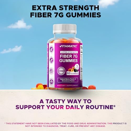 Vitamatic Extra Strength Prebiotic 7g Fiber, 60 Gummies - 2 Pack