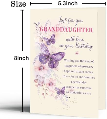 Granddaughter Birthday Card, Birthday Card Gift for Granddaughter
