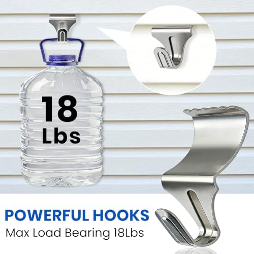 FURWEY Vinyl Siding Hooks, 20 Pack, Heavy Duty Stainless Steel