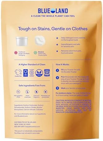 BLUELAND Oxi Laundry Booster Powder Refill 2-Pack, Clear Skies, 35.2 oz
