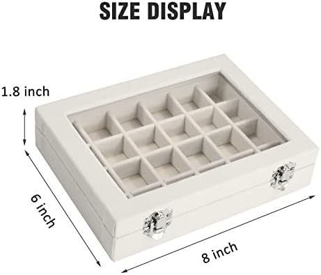 Vicoter Velvet Jewelry Box 24 Grid Jewelry Ring Display Organizer Box Tray
