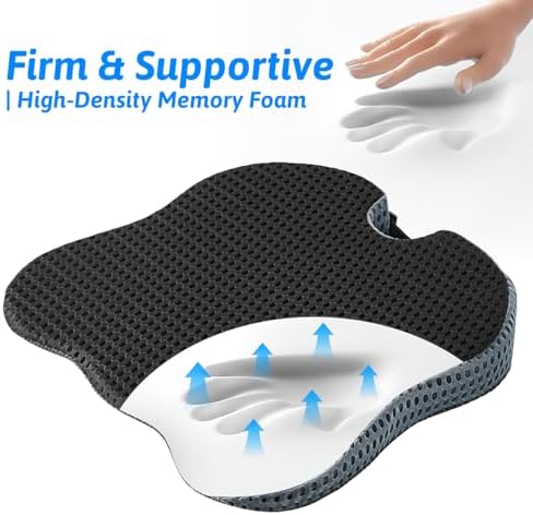 Wedge Car Seat Cushion for Better Visibility & Sciatica Pain Relief