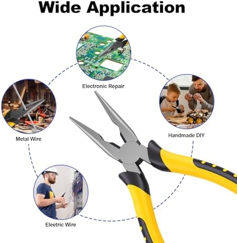 8-Inch Premium Needle Nose Pliers, Wiojided HCS Precision Long Nose Pliers