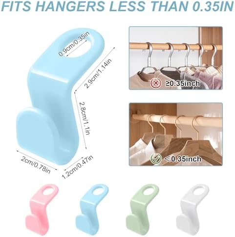 50 PCS Space Saving Hanger - Clothes Connector Hooks, Stacking Space Saver, Plastic Closet Organizers and Storage Extender for Heavy Duty Cascading Connection (White)