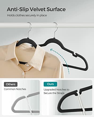 SONGMICS Velvet Hangers 50 Pack, Non-Slip Clothes Hangers, Space-Saving