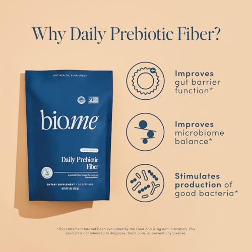 Bio.me Daily Prebiotic Fiber Powder - Unflavored, 30 Servings