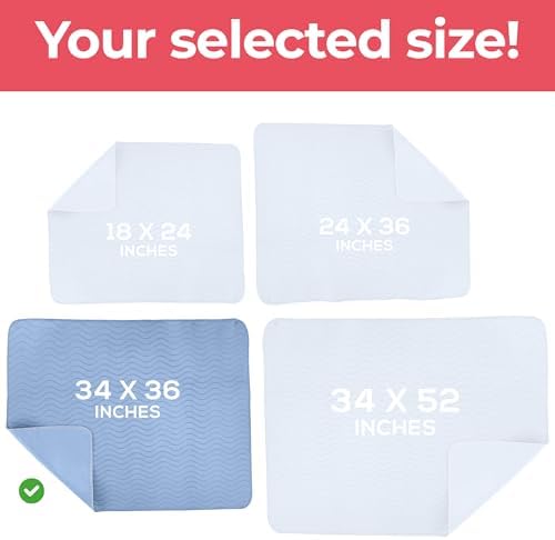 4 Pack Waterproof Reusable Heavy Absorbency Incontinence Bed Pads 34"x36"