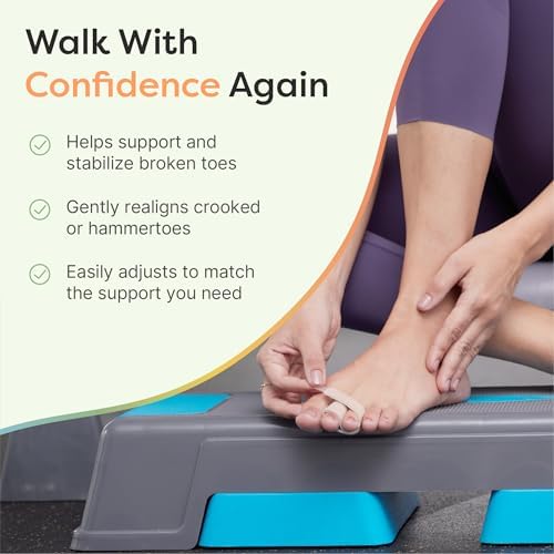 ZenToes Hammer Toe Straightener, Broken Toe Splint & Buddy Wraps, 4 Ct