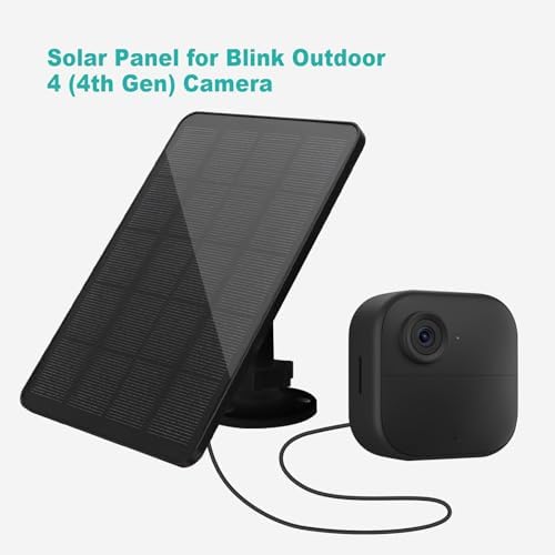 Solar Panel for Blink Camera, Solar Panel 4W Compatible with Blink Outdoor 4 (4th Gen) Camera, Solar Charger for Camera Outdoor with 13.12Ft Outdoor Power Cable, Adjustable Mount, IP65 Waterproof