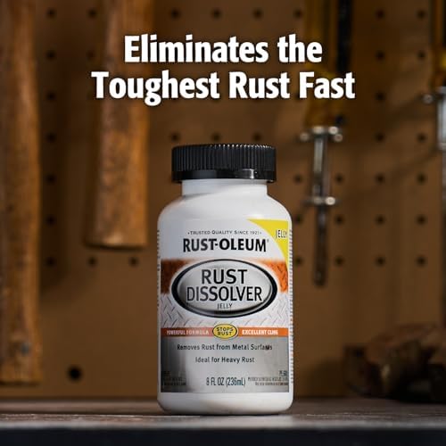 Rust-Oleum Rust Dissolver Jelly | Heavy-Duty Corrosion Remover for Metal Tools, Cars, Bikes, Grills, Bolts, Firearms & More | 8 oz