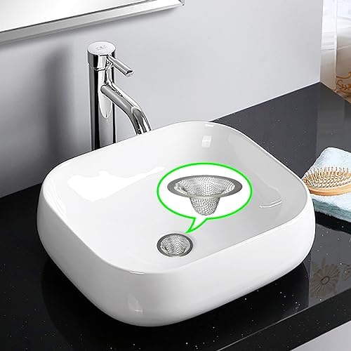 1.0" Small Drain Strainer, Sink Drain Hair Catcher, Bathroom Sink Drain Strainer, 2PCS Drain Mesh Baskets for Laundry, Mop Pool, Utility, Slop, RV Sink, Stainless Steel Drain Filter