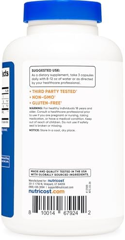 Nutricost Glucomannan 1,800mg Per Serving, 180 Capsules, Gluten-Free