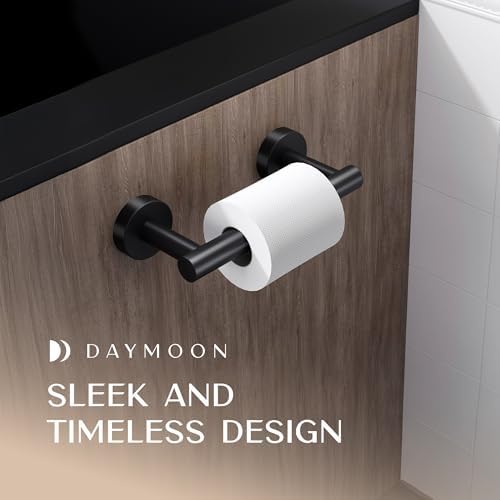 Day Moon™ - Matte Black Toilet Paper Holder Wall Mount - Modern Roll Holder