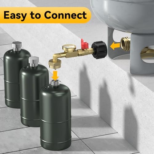 Propane Refill Adapter for 1 lb. Tanks, with Valve and Gauge