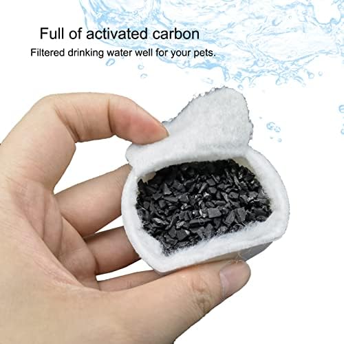 16 Pack Pet Fountain Replacement Filters, 8 Carbon and 8 Foam Pre-Filters