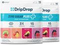 DripDrop Hydration Zero Sugar Plus Electrolyte Packets, Variety Pack, 16 Ct