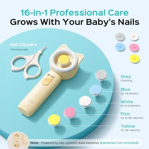 COSLUS C50 Baby Electric Nail File Trimmer, Gentle & Safe