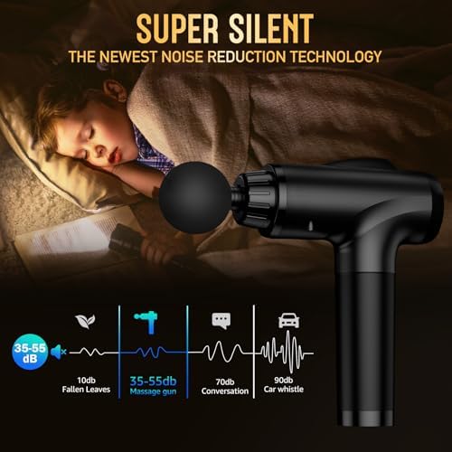 OLsky Massage Gun Deep Tissue 30 Speeds 9 Attachments Handheld (Black)