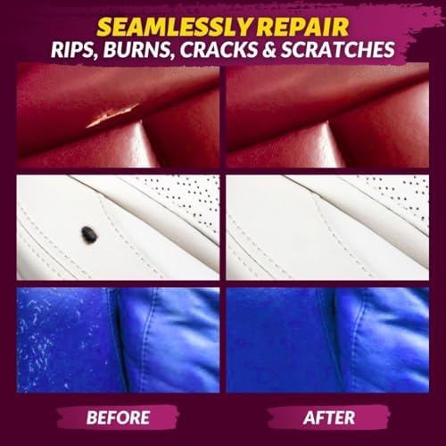 COCONIX Brown Leather & Vinyl Repair Kit for Furniture, Couches & Car Seats