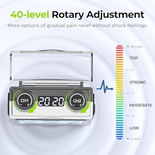 AUVON Rechargeable Digital TENS Unit Muscle Stimulator, Customizable 8-Mode