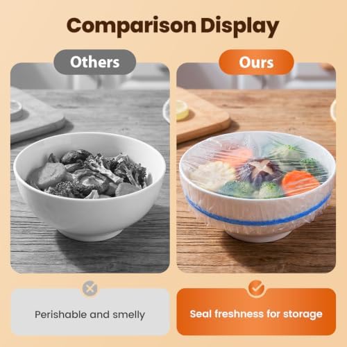 Disposable Stretch Food Covers for Bowls Reusable Fresh Keeping Bags (White X100)
