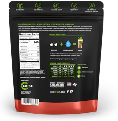 Chike Chocolate Peanut Butter High Protein Iced Coffee, Powder Whey