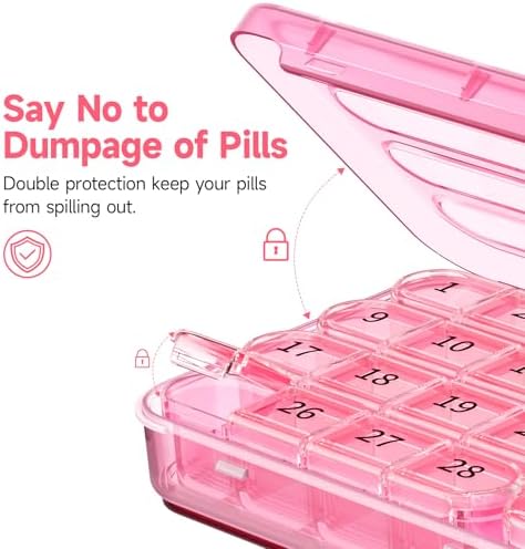 Zoksi Monthly Pill Organizer 1 Time a Day, 30 Day Pill Box Organizer