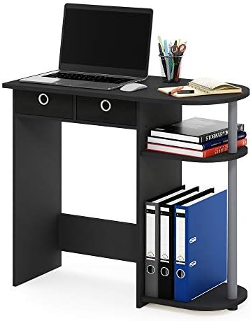 Furinno Go Green 32-Inch Computer Desk with 2-Tier Shelf, Classic Black