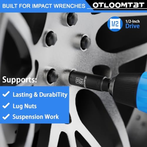 OTLOOMTBT 32PCS Impact Socket Set 1/2" Drive Metric & SAE Deep Sockets