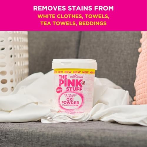 The Pink Stuff Miracle Laundry Oxi Powder Stain Remover for Whites, 35.2 Oz