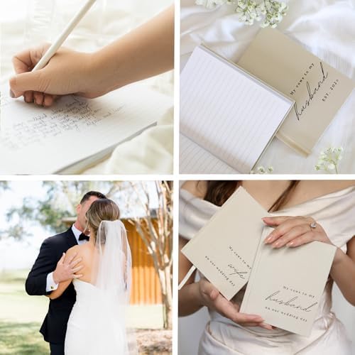 Wedding Vow Books His and Hers 2 Pack Personalized 2026 Year Linen Vow Book