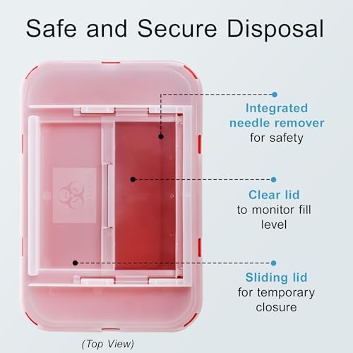 Sharps Container - Large Sharps Containers for Home Use, Needle Disposal