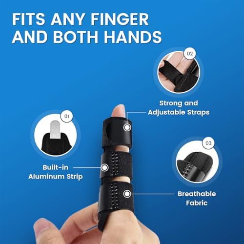Simplation Trigger Finger Splint and Ice Pack (2+2 Set) for Pain Relief