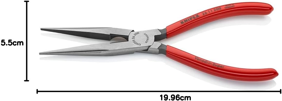 KNIPEX 26 11 200 Long Nose Pliers With Cutter 8-Inch