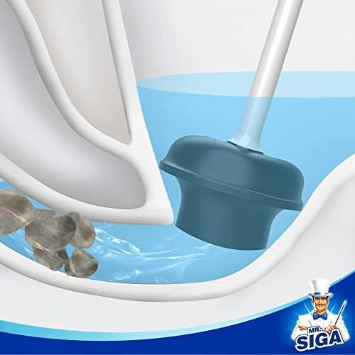 MR.SIGA Toilet Plunger with Holder, Plungers for Bathroom Heavy Duty, White